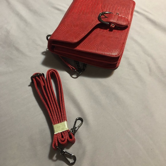 Cleo Red Chain Handle Purse - Picture 8 of 12